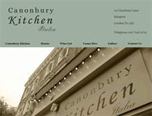 Tablet Screenshot of canonburykitchen.com